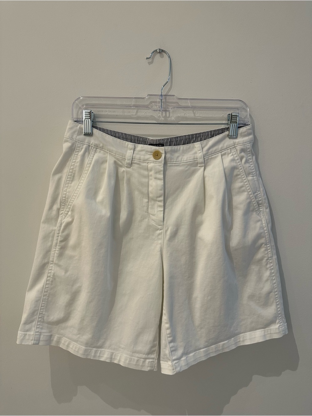 J. Crew 9” Pleated Heritage Chino Shorts - White